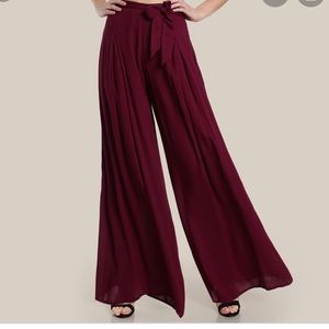 Maroon High Waisted palazzo pants Sz L